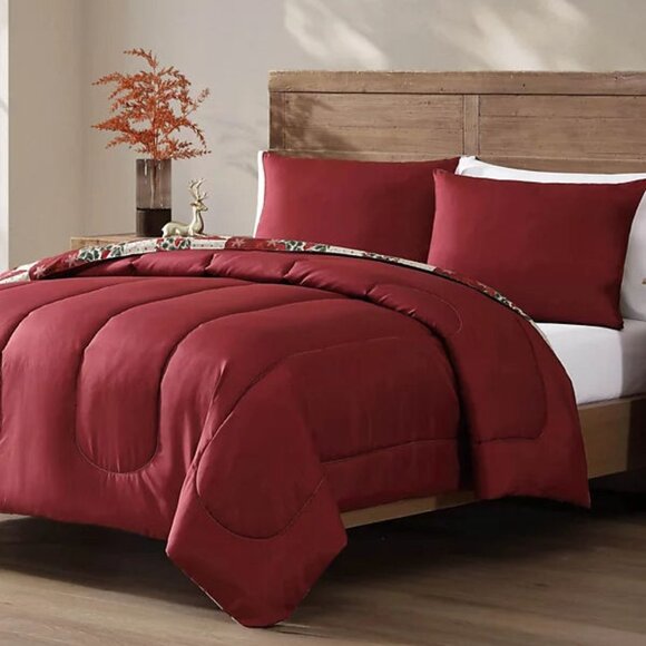 Hallmart Collectibles Cardinal Patchwork 3-Pc. Comforter Set NIP - Picture 2 of 5